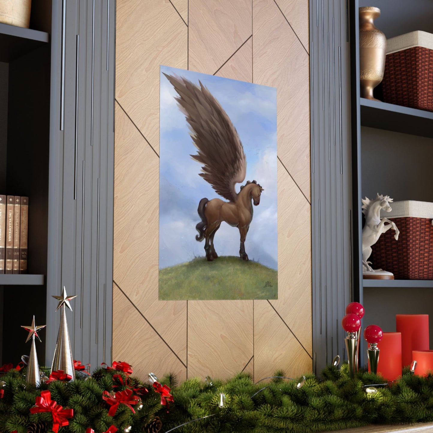 ChadwickArt Pegasus (Winged Horse on Hill) Premium Matte Vertical Posters