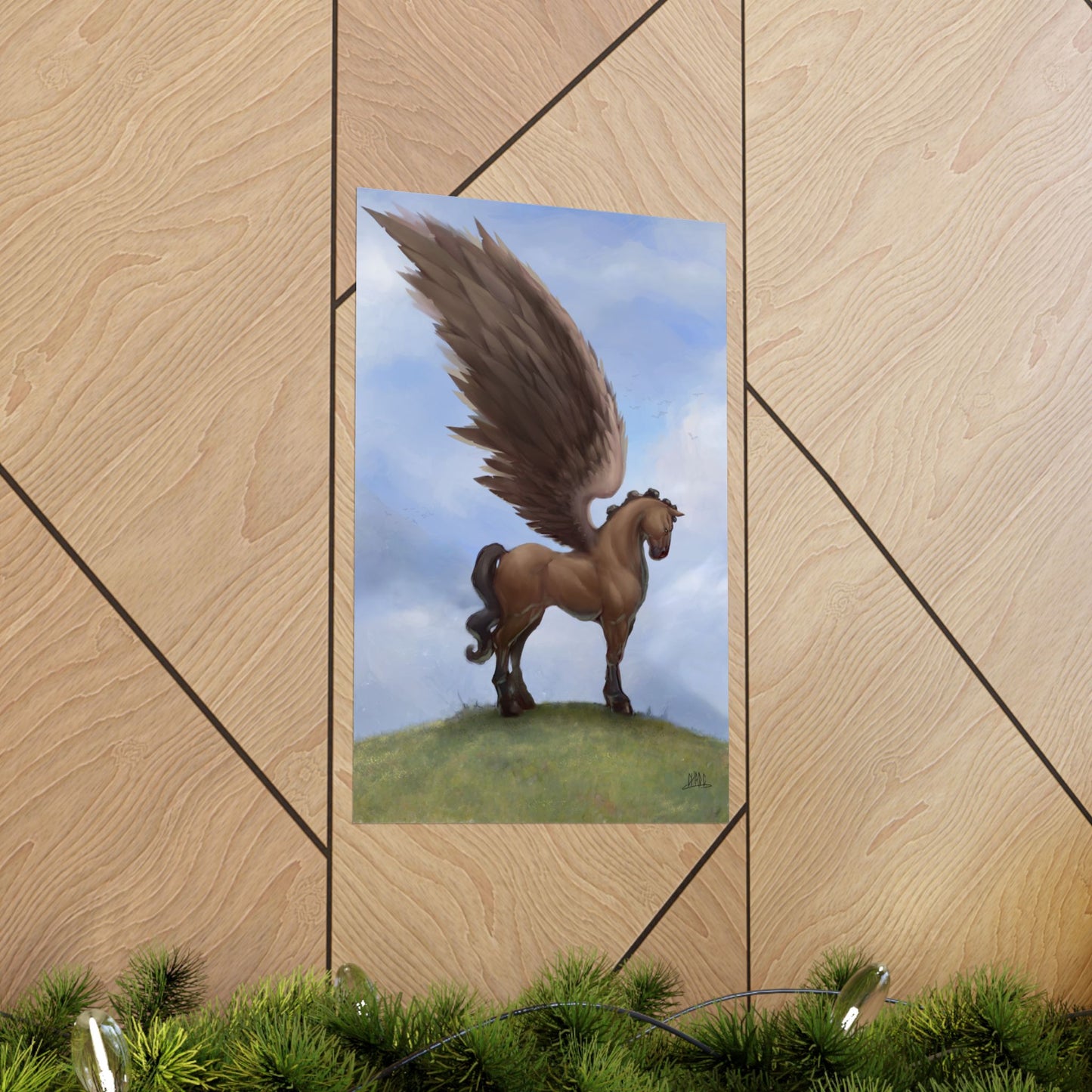 ChadwickArt Pegasus (Winged Horse on Hill) Premium Matte Vertical Posters