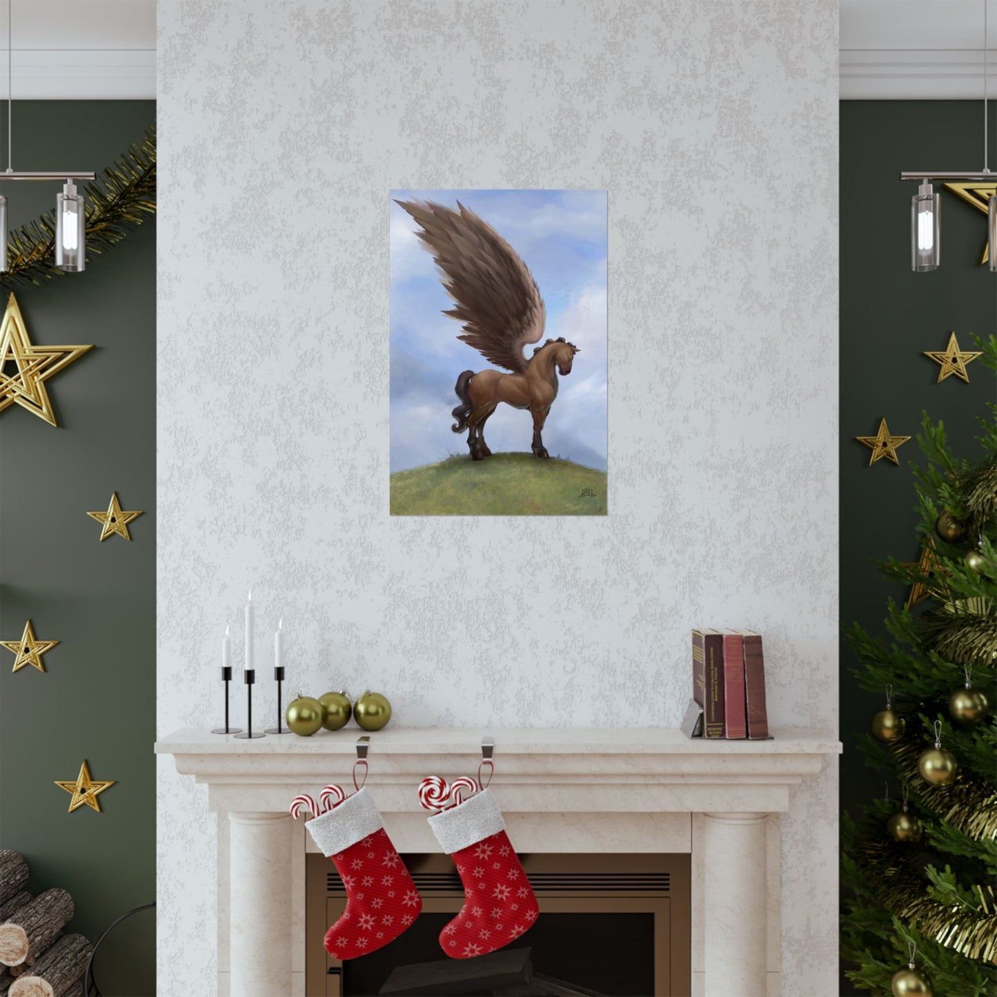 ChadwickArt Pegasus (Winged Horse on Hill) Premium Matte Vertical Posters
