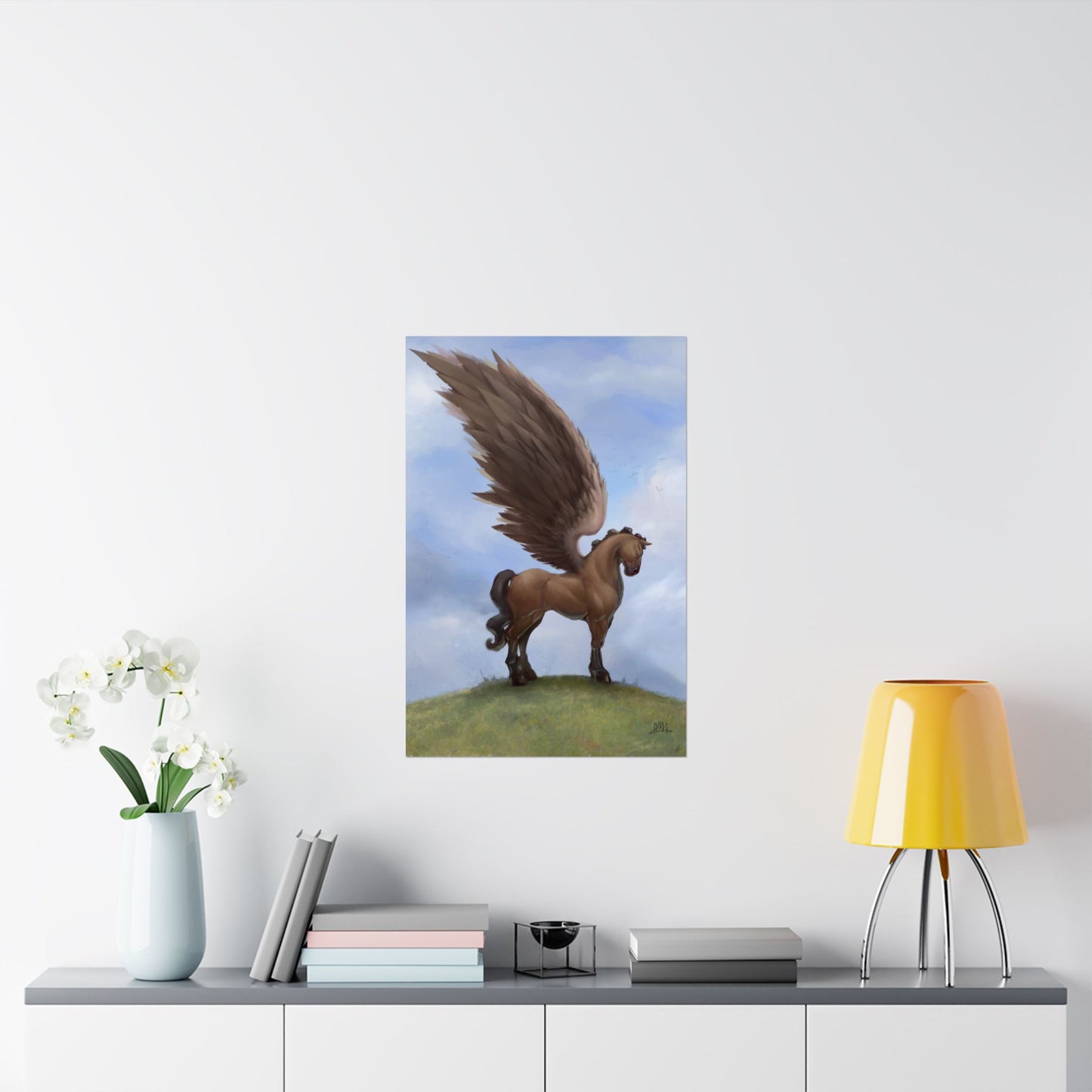 ChadwickArt Pegasus (Winged Horse on Hill) Premium Matte Vertical Posters