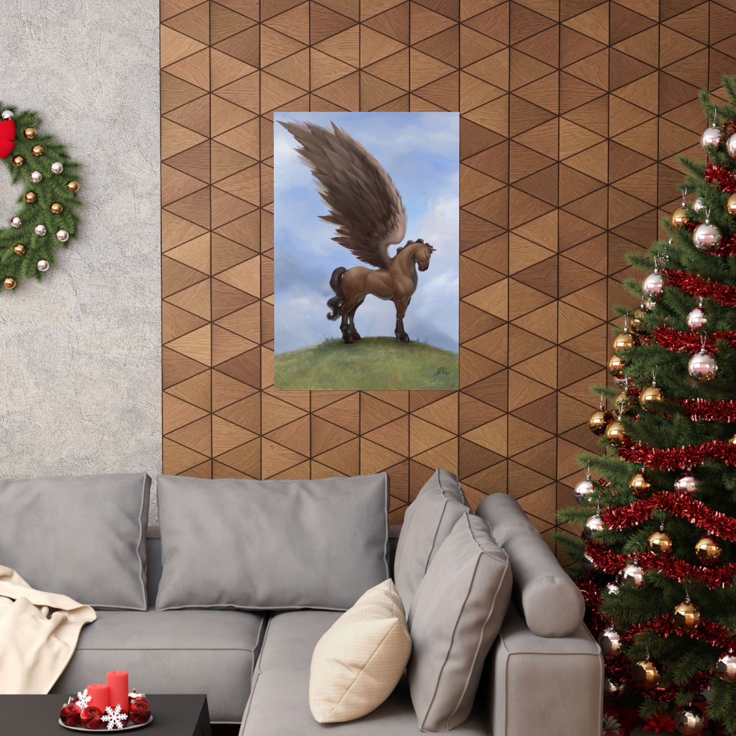 ChadwickArt Pegasus (Winged Horse on Hill) Premium Matte Vertical Posters
