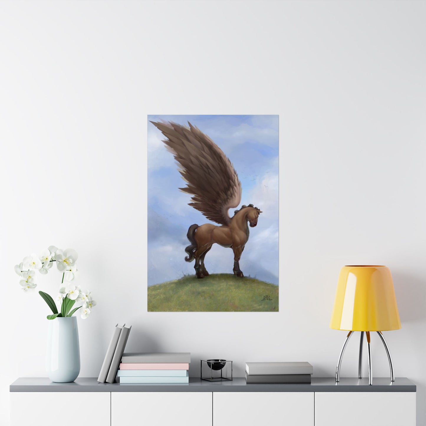 ChadwickArt Pegasus (Winged Horse on Hill) Premium Matte Vertical Posters