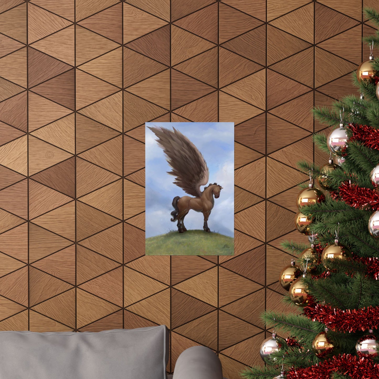 ChadwickArt Pegasus (Winged Horse on Hill) Premium Matte Vertical Posters