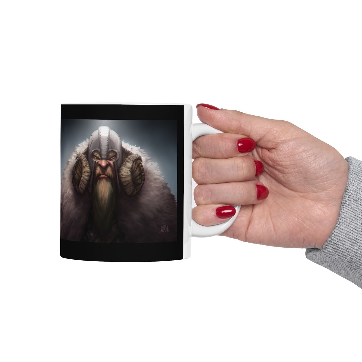ChadwickArt Viking Dwarf Ceramic Mug (black label) 11oz