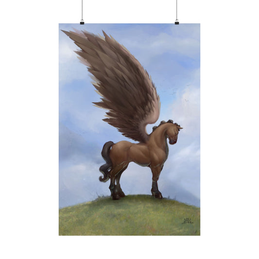 ChadwickArt Pegasus (Winged Horse on Hill) Premium Matte Vertical Posters