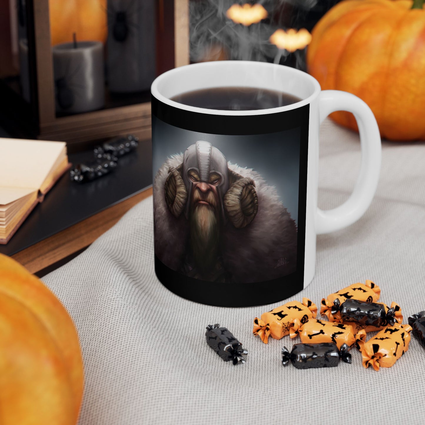 ChadwickArt Viking Dwarf Ceramic Mug (black label) 11oz