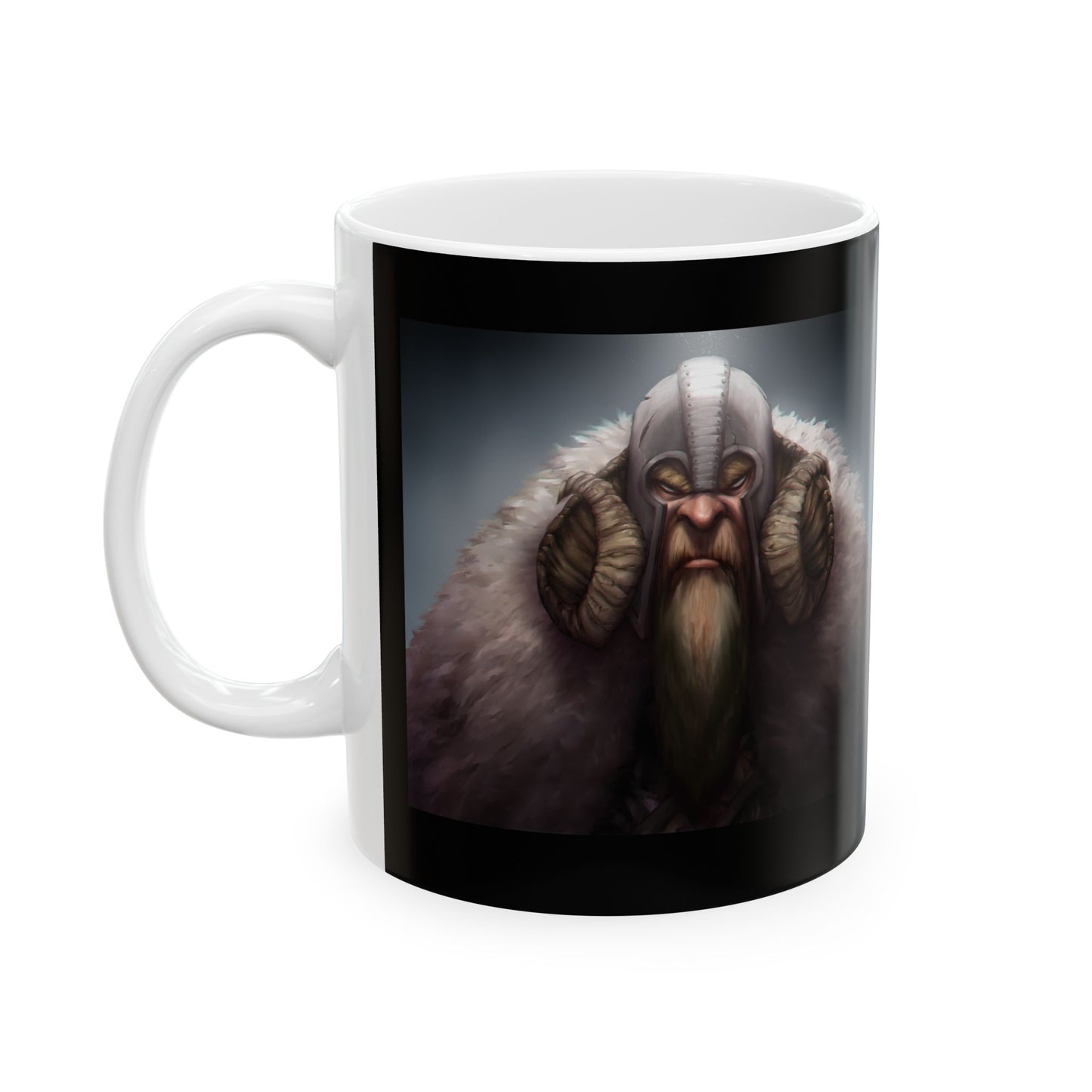 ChadwickArt Viking Dwarf Ceramic Mug (black label) 11oz