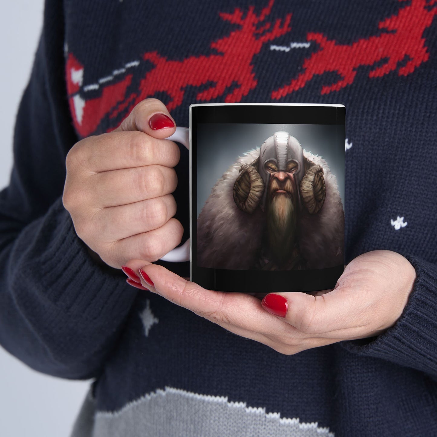 ChadwickArt Viking Dwarf Ceramic Mug (black label) 11oz