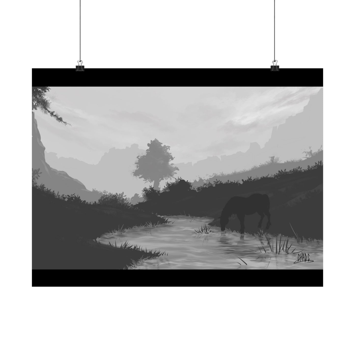 ChadwickArt Unicorn at Dusk Premium Matte horizontal posters