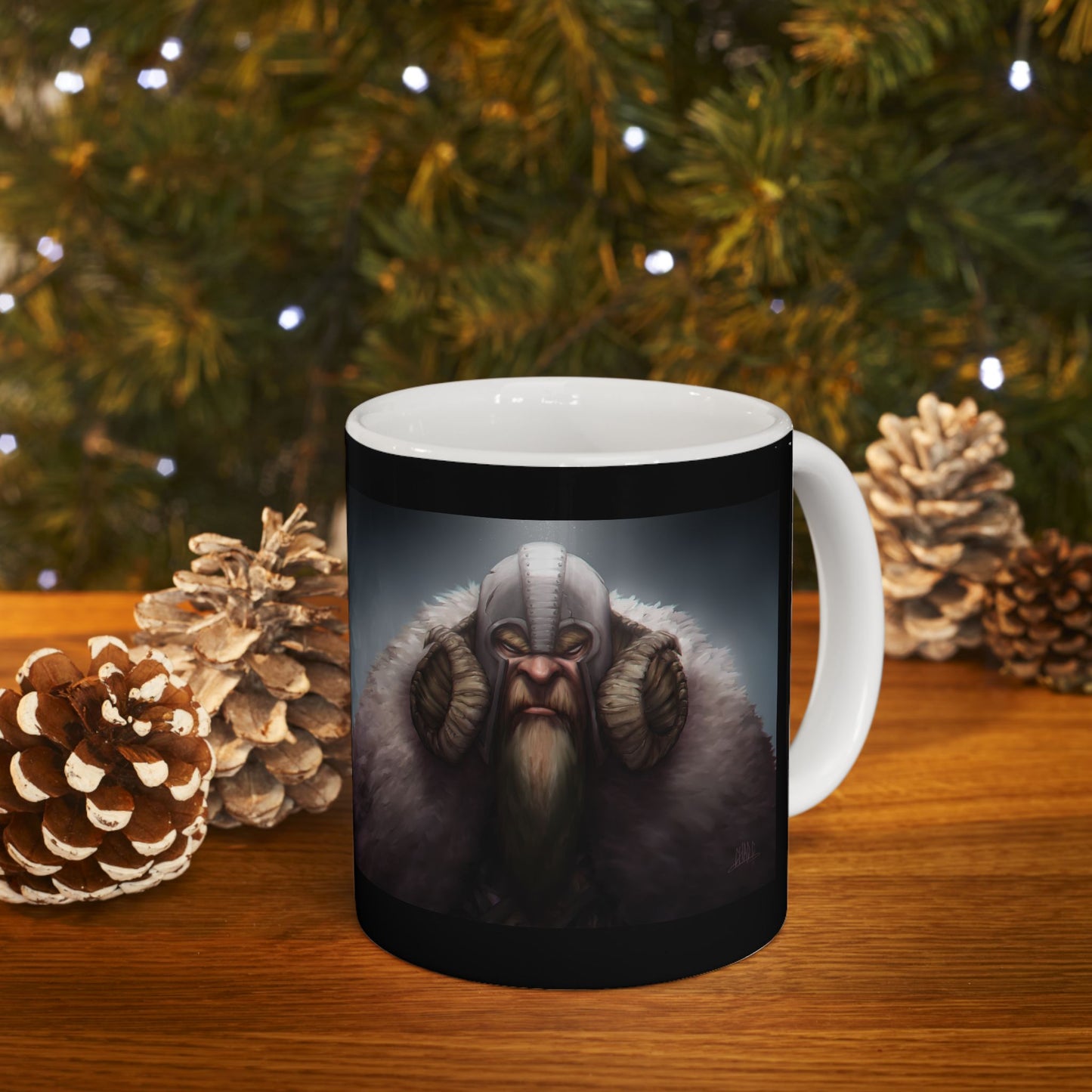 ChadwickArt Viking Dwarf Ceramic Mug (black label) 11oz