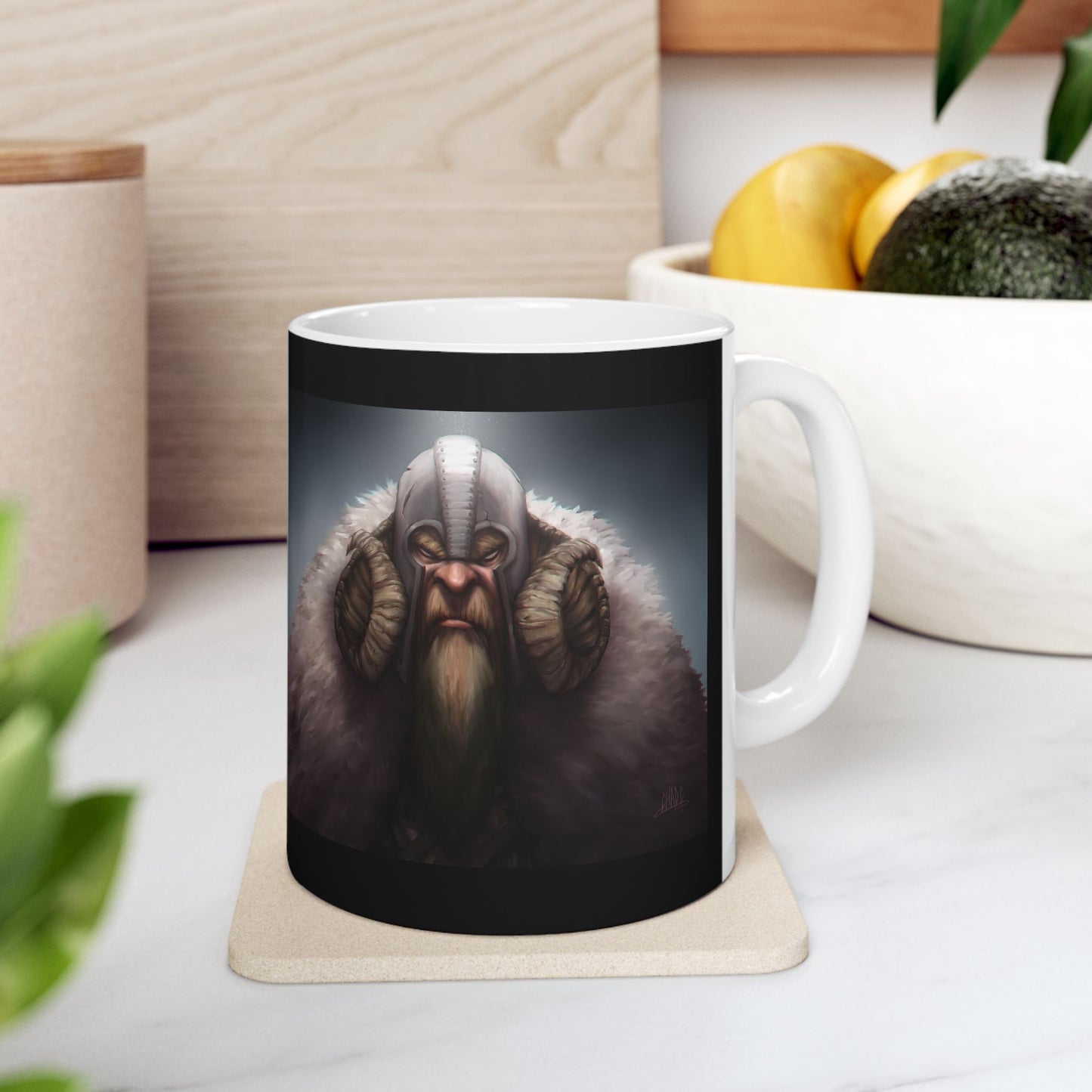 ChadwickArt Viking Dwarf Ceramic Mug (black label) 11oz