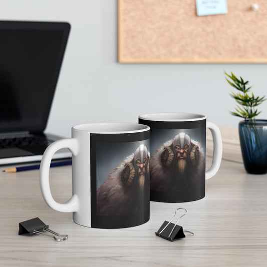 ChadwickArt Viking Dwarf Ceramic Mug (black label) 11oz