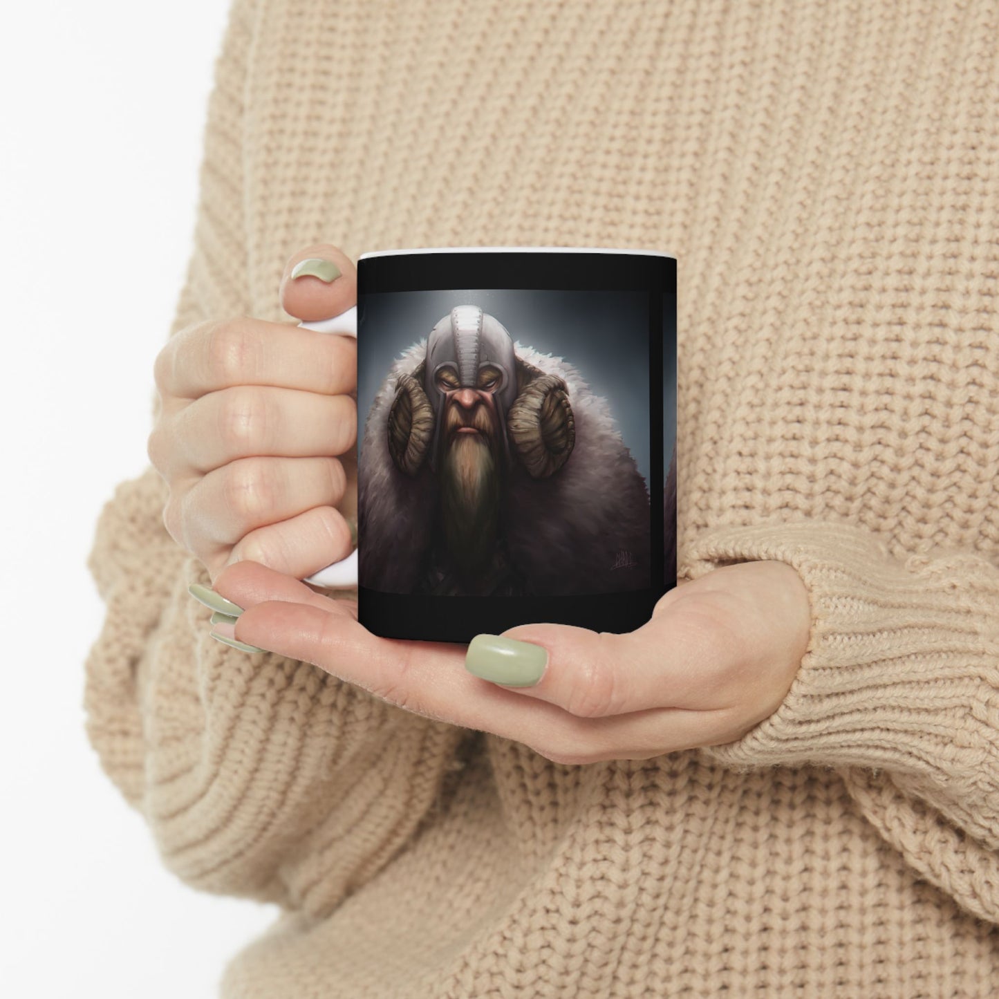 ChadwickArt Viking Dwarf Ceramic Mug (black label) 11oz